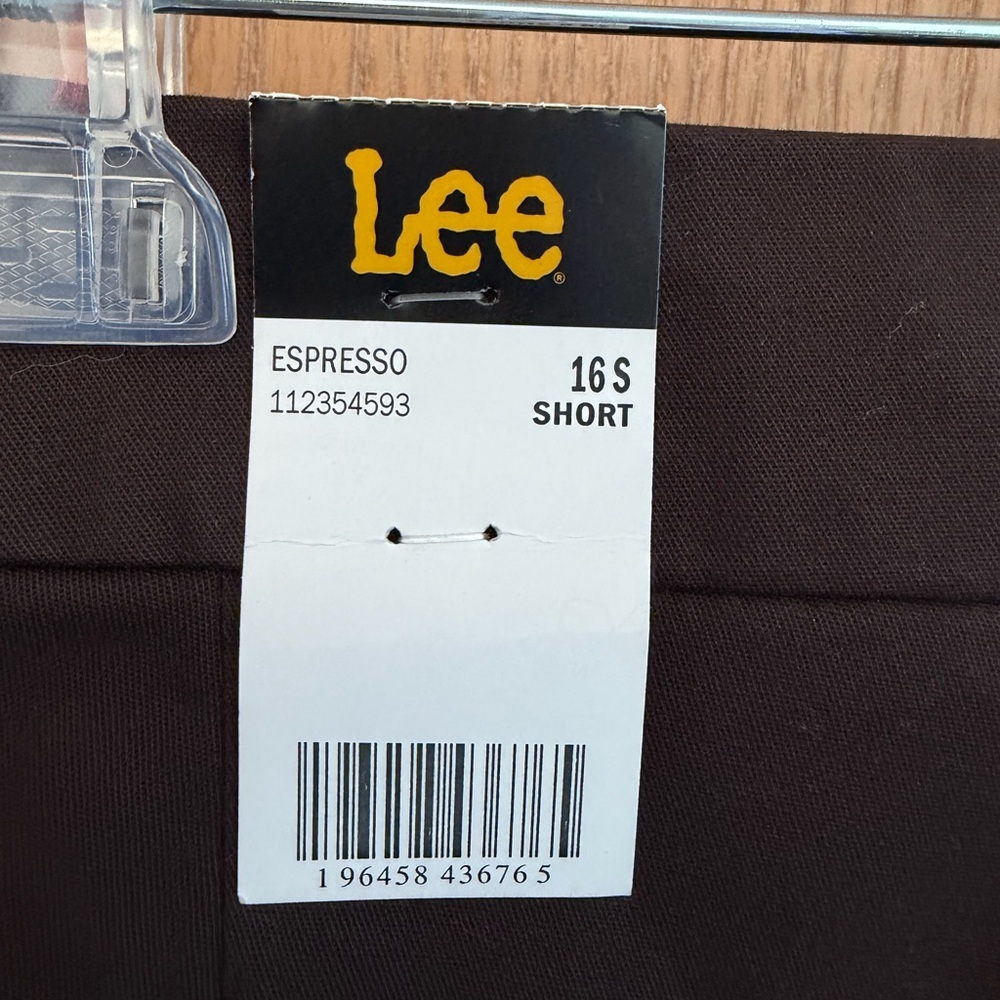 NWT LEE Dark Brown Flex Motion Mid-Rise Straight Wrinkle Free Trouser Pant Sz 16 - Picture 5 of 10